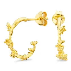 blomster halvcreoler i forgyldt messing - Eliné