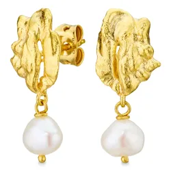 perle øreringe i forgyldt messing - Eliné