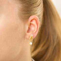 perle øreringe i forgyldt messing - Eliné