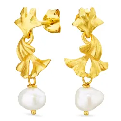 perle øreringe i forgyldt messing - Eliné