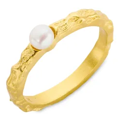 perle ring i forgyldt messing - Eliné
