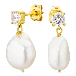 perle øreringe i forgyldt messing - Eliné