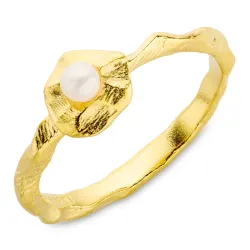 perle ring i forgyldt messing - Eliné