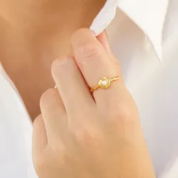perle ring i forgyldt messing - Eliné