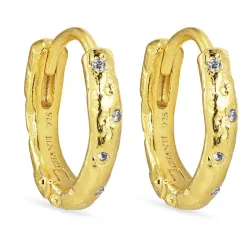 zirkon creoler i forgyldt messing - Eliné