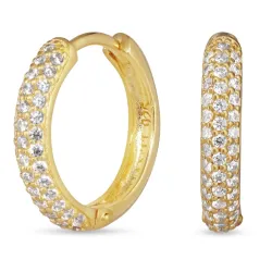 zirkon creoler i forgyldt messing - Eliné