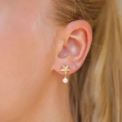 søstjerne perle øreringe i forgyldt messing - Eliné