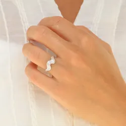 ring i forsølvet messing - Lumé Etched