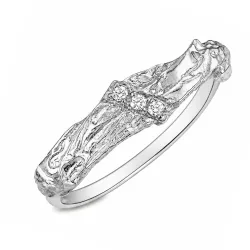zirkon ring i forsølvet messing - Lumé Etched