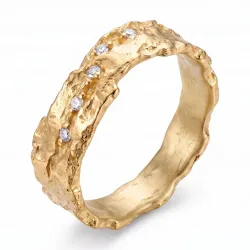 zirkon ring i forgyldt messing - Lumé Etched