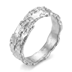 zirkon ring i forsølvet messing - Lumé Etched