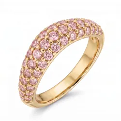 pink ring i forgyldt messing