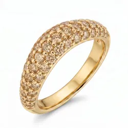 champagnefarvet ring i forgyldt messing