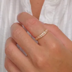 champagnefarvet ring i forgyldt messing
