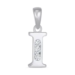 bogstav I zirkon vedhæng i sølv - My Letter