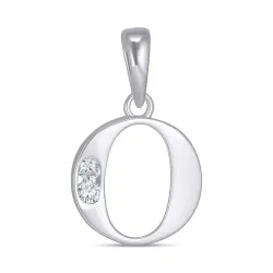 bogstav O zirkon vedhæng i sølv - My Letter