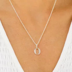 bogstav O zirkon vedhæng i sølv - My Letter