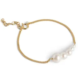 Enamel Carmen perle panserarmbånd i forgyldt sølv