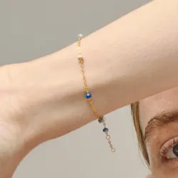 Enamel Lola Bold Marine armbånd i forgyldt sølv blå emalje