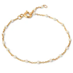 Enamel Lola Daisy armbånd i forgyldt sølv hvid emalje