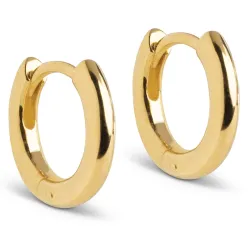 8 mm Enamel Chunky classic creoler i forgyldt sølv