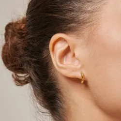 8 mm Enamel Chunky classic creoler i forgyldt sølv