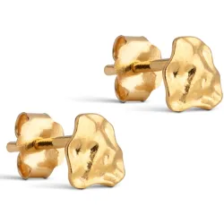 6 mm Enamel Rio ørestikker i forgyldt sølv