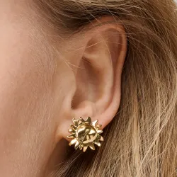 Enamel Large Sunshine sol øreringe i forgyldt sølv