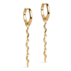 Enamel Hydrus lange creoler i forgyldt sølv