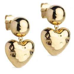 Enamel Poma Heart hjerte øreringe i forgyldt sølv