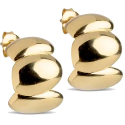 Enamel Melia Chunky halvcreoler i forgyldt sølv