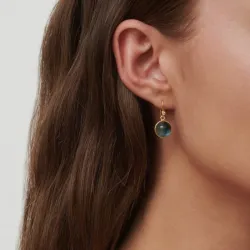 Julie Sandlau Prime blå øreringe i forgyldt sølv blå krystal hvid zirkon