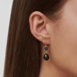 Julie Sandlau Olivia blå krystal øreringe i forgyldt sølv