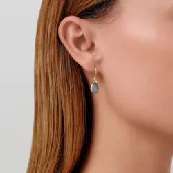 Julie Sandlau Leela øreringe i forgyldt sølv blå krystal hvid zirkon