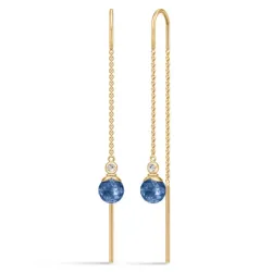 Julie Sandlau Berry blå kæde øreringe i forgyldt sølv blå krystal hvid zirkon