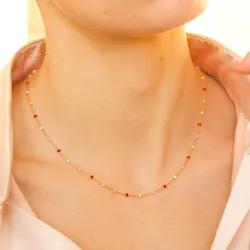 Enamel Lola Rosie halskæde i forgyldt sølv