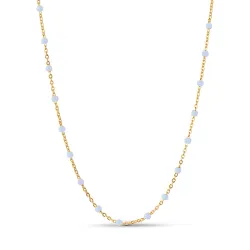 Enamel Lola Sky halskæde i forgyldt sølv lyseblå emalje
