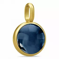 Julie Sandlau mørkeblå vedhæng i sølv med 22 karat forgyldning blå krystal