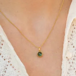 Julie Sandlau Little Prime Turmalin vedhæng i forgyldt sølv