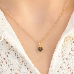 Julie Sandlau Berry Small blå vedhæng i forgyldt sølv blå krystal