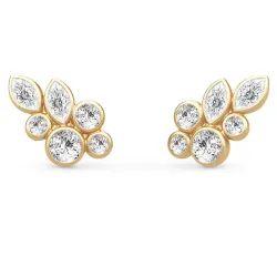 Julie Sandlau White Wisteria øreringe i forgyldt sølv hvid zirkon