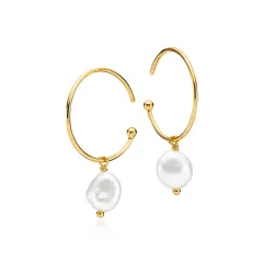 Izabel Camille Passion perle halvcreoler i forgyldt sølv