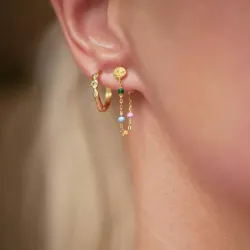 Enamel Lola Dreamy kæde øreringe i forgyldt sølv multifarvet emalje