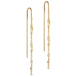 Enamel Kia kæde øreringe i forgyldt sølv