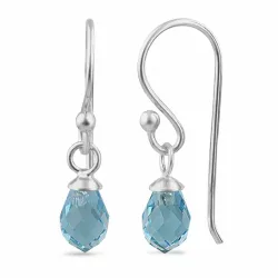 Kollektionsprøve blå topas glas ørehænger i sølv - Loom Stones