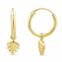 Kollektionsprøve blad creoler i forgyldt sølv