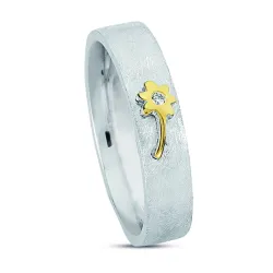 Kollektionsprøve zirkon ring i sølv og alm. guld