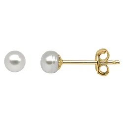 Kollektionsprøve Støvring Design perle ørestikker i forgyldt sølv