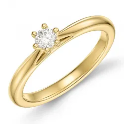 Kollektionsprøve 0,20 ct lab grown diamant solitairering i 9 karat guld 0,20 ct