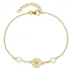 Kollektionsprøve marguerit perle armbånd i forgyldt sølv